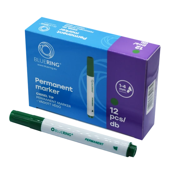 Alkoholos marker 1-4mm, vágott végű Bluering® zöld