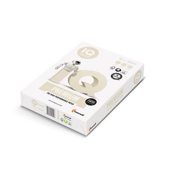 Másolópapír A4, 90g, IQ Premium 500ív/csomag,