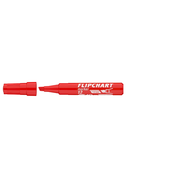 Flipchart marker vízbázisú 1-4mm, vágott Artip 12 piros