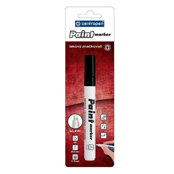 Lakkmarker 1-5mm, vágott hegy Centropen 9100 fekete