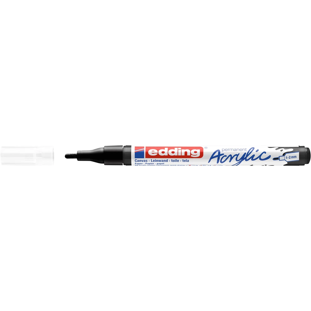 Akril marker 1-2mm, Edding 5300 fekete