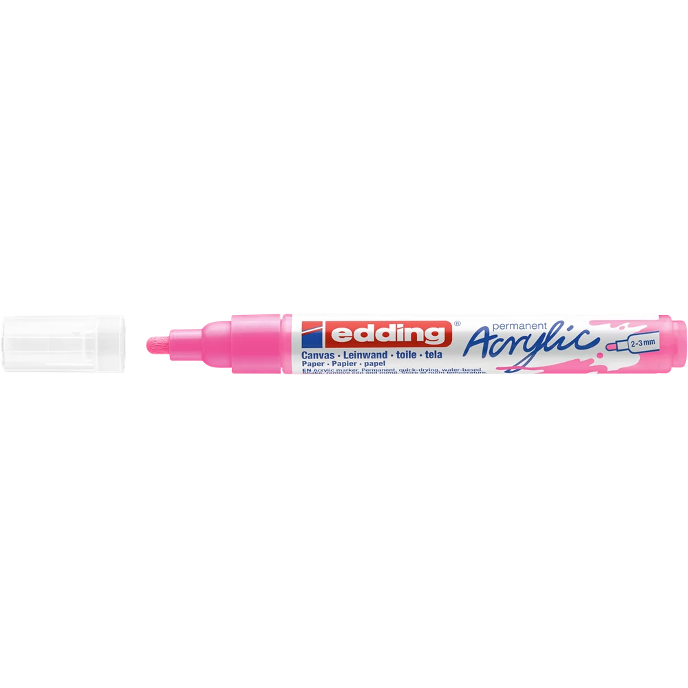 Akril marker 2-3mm, Edding 5100 neon rózsaszín