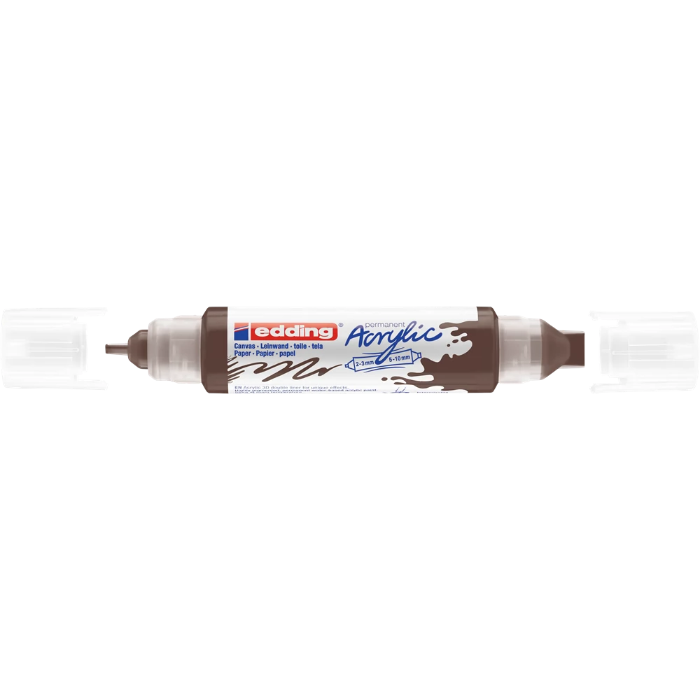 Akril marker 2-3mm, és 5-10mm, 3D kétvégű Edding 5400 barna