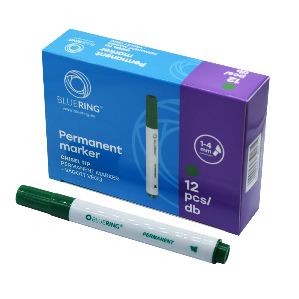 Alkoholos marker 1-4mm, vágott végű Bluering® zöld
