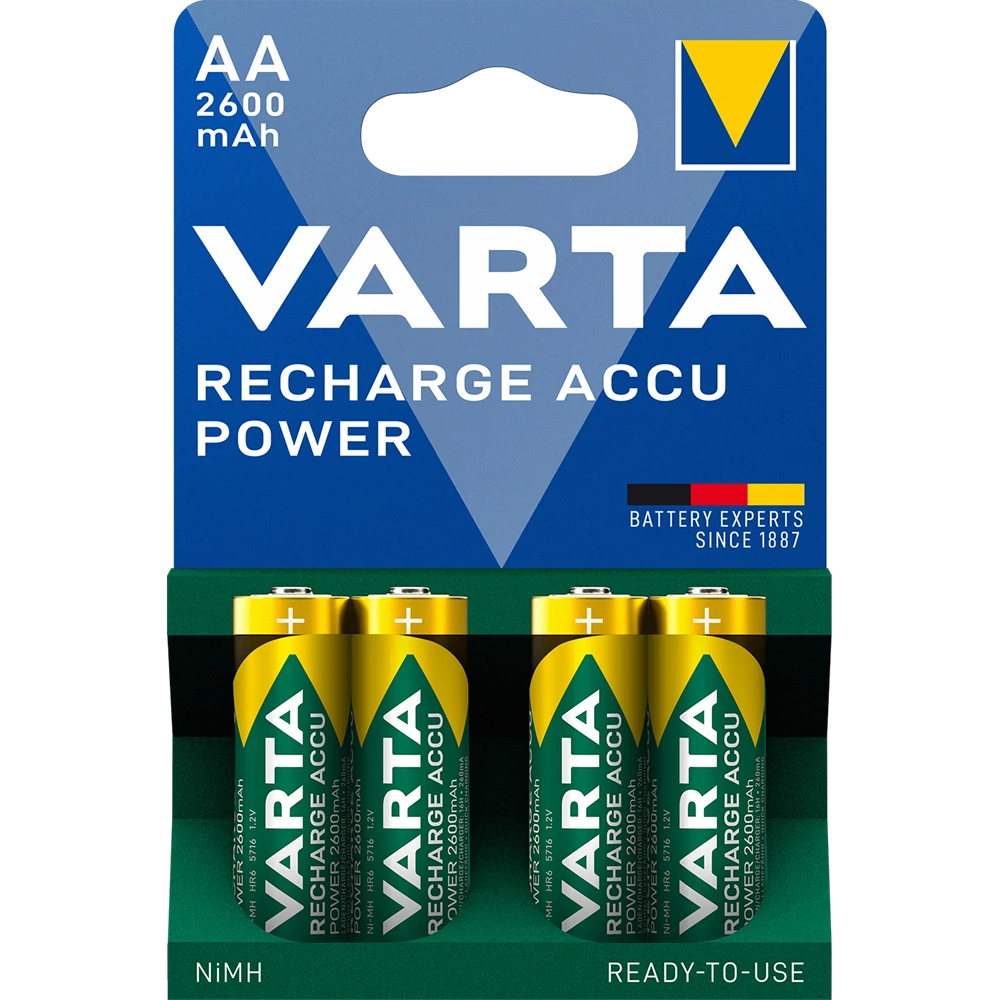Elem tölthető akku AA ceruza 2600 mAH Power 4 db/csomag, Varta
