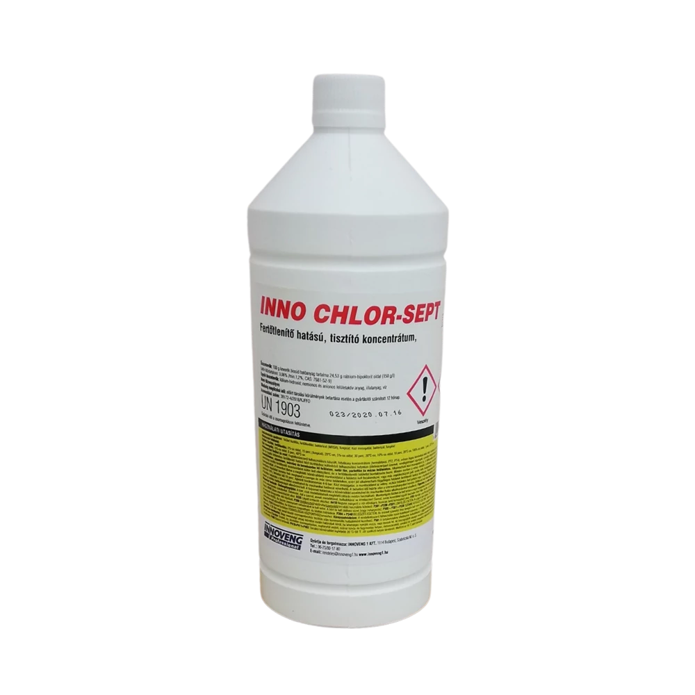 Fertőtlenítő hatású tisztítószer 1 liter klóros Inno Chlor-Sept
