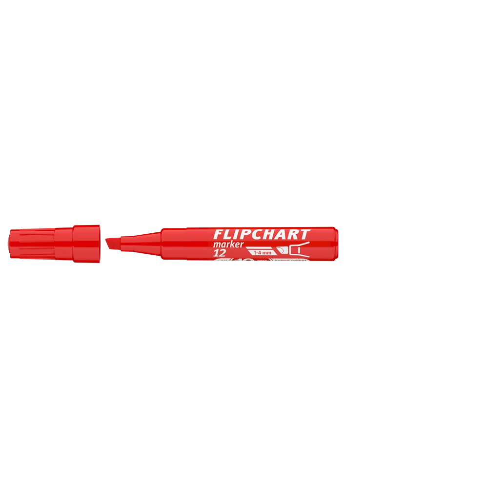 Flipchart marker vízbázisú 1-4mm, vágott Artip 12 piros