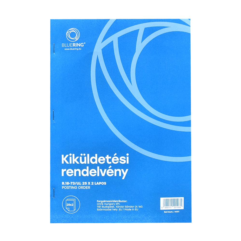 Kiküldetési rendelvény a hivatali, üzleti utazás költségtérítéshez A4, álló 25x2lapos B.18-73/UJ Bluering®