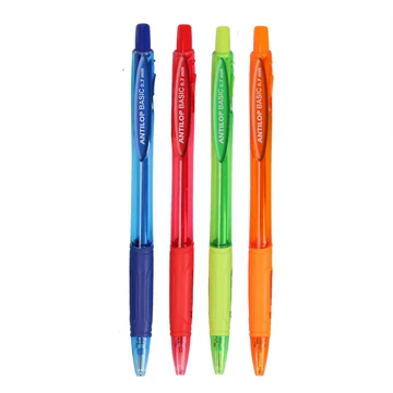 Golyóstoll nyomógombos vegyes színek 0,7mm Antilop Basic írásszín kék