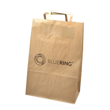 Szalagfüles papírtáska 32x17x33cm Bluering® barna