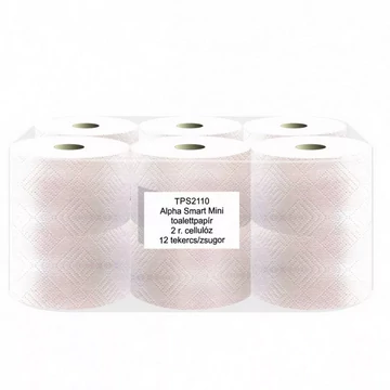 Toalettpapír 2 rétegű közületi átmérő: 14 cm 100 % cellulóz laponkénti adagolású 12 tekercs/karton hófehér