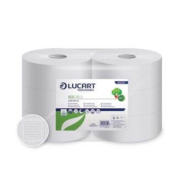 Toalettpapír 2 rétegű közületi átmérő: 26 cm 6 tekercs/karton 26 J EcoLucart_812207 fehér