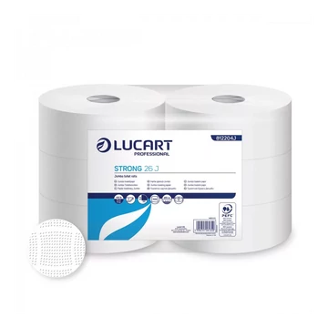 Toalettpapír 2 rétegű közületi átmérő: 26 cm 6 tekercs/csomag Strong 26 J Lucart _812204J hófehér