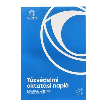 Tűzvédelmi oktatási napló 24lapos A4, álló B.VALL.350 Bluering®